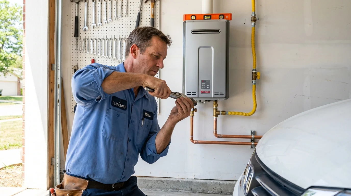 Tankless water heater installation by a Johns Plumbing LLC plumber in Heppner